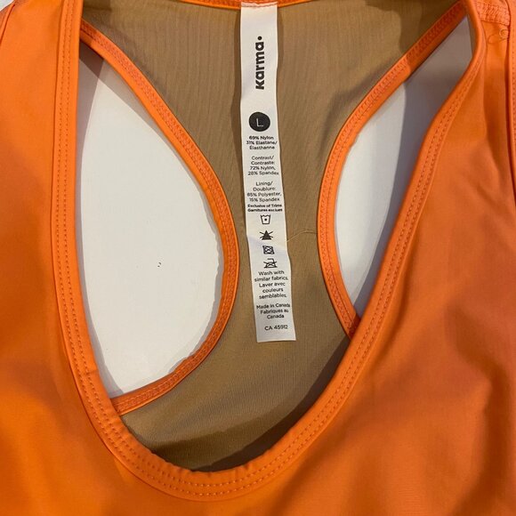 Karma Vivid Coral Kelli Tank Top L/G Athletic Wear Racerback Design Breathable - Picture 4 of 14
